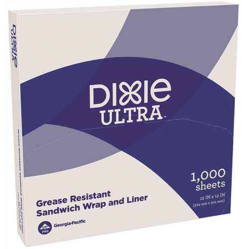 DIXIE GRC1212 Dixie Ultra(R) Highly Grease Resistant Sandwich Paper 12" X 12" X 2.5" White, 1000 Count