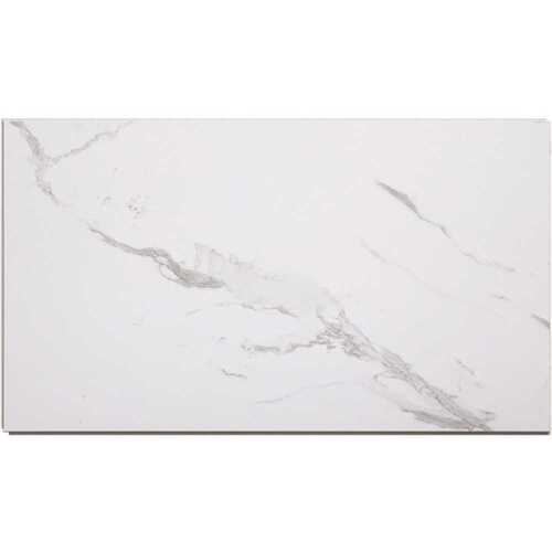 PALISADE 53010 25.6 in. L x 14.8 in. W Carrara Marble No Grout Vinyl Wall Tile (21 sq. ft./case) White