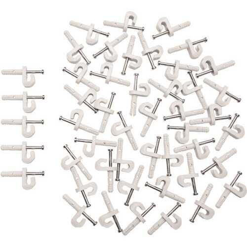 Fixed Mount Drywall Back Wall Clips White