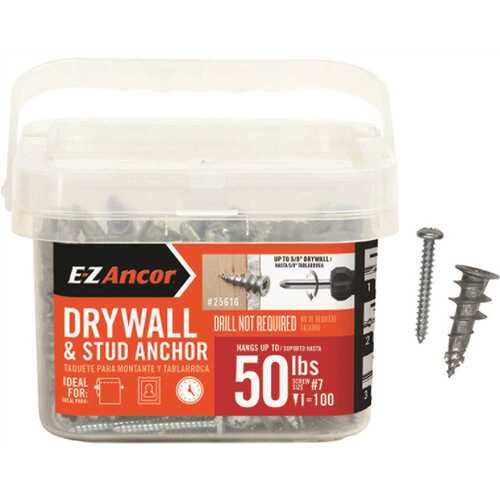 E-Z Ancor 25616 Stud Solver 50 lbs. Drywall and Stud Anchors