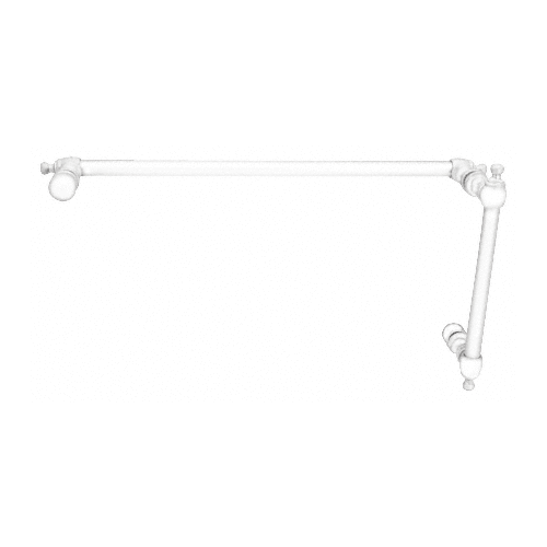 White Colonial Style Combination 6" Pull Handle With 18" Towel Bar