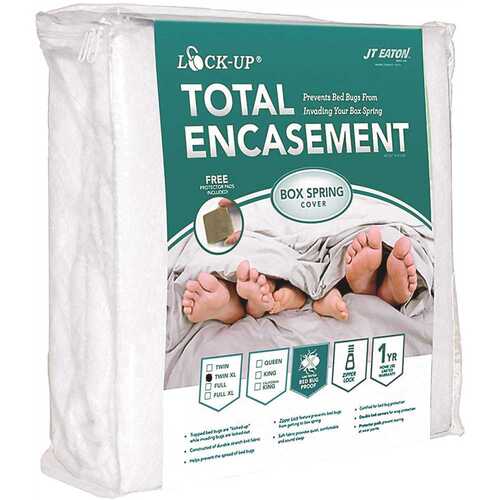 JT Eaton 80TWXLBOX Lock-Up Twin XL Size Total Box Spring Encasement for Bed Bug Protection