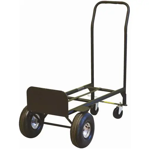 Hand Truck, 14 in W Toe Plate, 7-1/2 in D Toe Plate, 800 lb, Pneumatic Caster Black