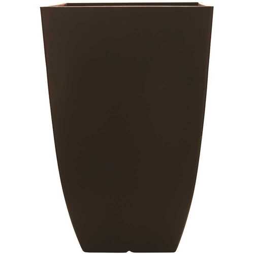 Tall Planter, 11.89 in W, 11.89 in D, Square, Resin, Coffee