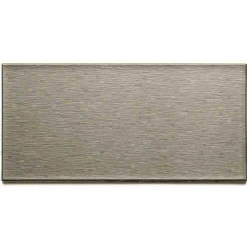 Wall Tile, 6 in L, 3 in W, 1/8 in Thick, Metal, Brushed Stainless Steel