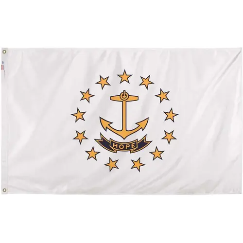 Rhode Island Flag with Brass Grommet, 5 ft L, 3 ft W, HOPE, Nylon