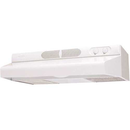 Air King ECQ303 Deluxe Quiet ENERGY STAR Certified 30 in. 270 CFM Under Cabinet Ducted Range Hood with LED Light in White