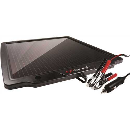 Solar Battery Charger/Maintainer, Lead-Acid Battery, Black