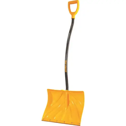 Snow Shovel, 18 in W Blade, 14-1/2 in L Blade, Combo Blade, Plastic Blade, Steel Handle, 54 in OAL