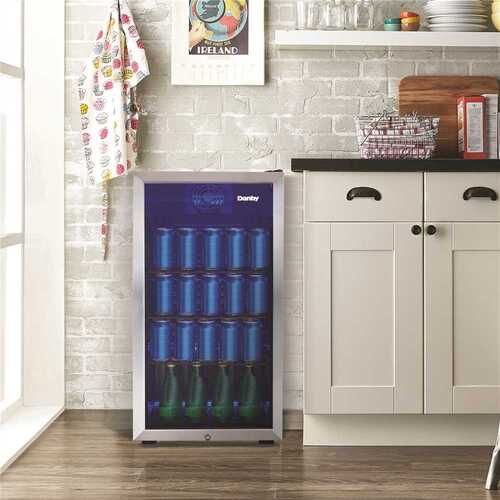 Danby Products DBC117A1BSSDB-6 3.1 cu. ft. 17.5 in. 117-Can Free-Standing Beverage Cooler