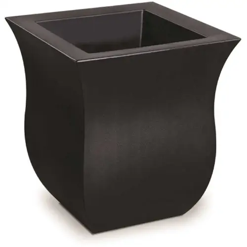 Valencia 16 in. Square Black Polyethylene Planter