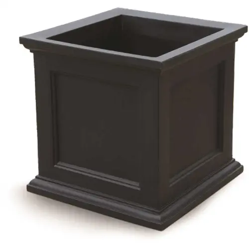 Fairfield 28 in. Square Black Polyethylene Planter