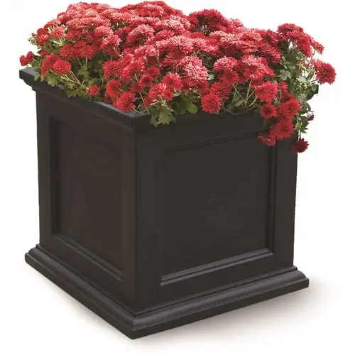 Fairfield 20 in. Square Self-Watering Black Polyethylene Planter