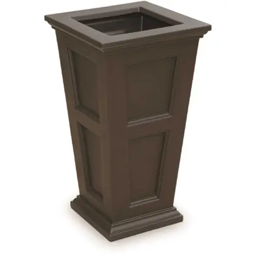 Mayne 5829-ES Fairfield 28 in. Tall Self-Watering Espresso Polyethylene Planter