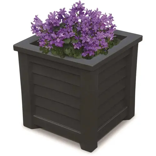 Lakeland 16 in. Square Self-Watering Black Polyethylene Planter