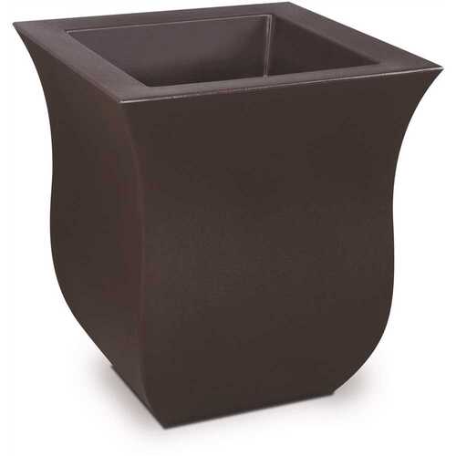 Valencia 16 in. Square Espresso Polyethylene Planter