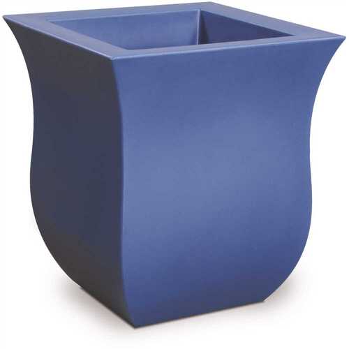 Valencia 16 in. Square Neptune Blue Polyethylene Planter