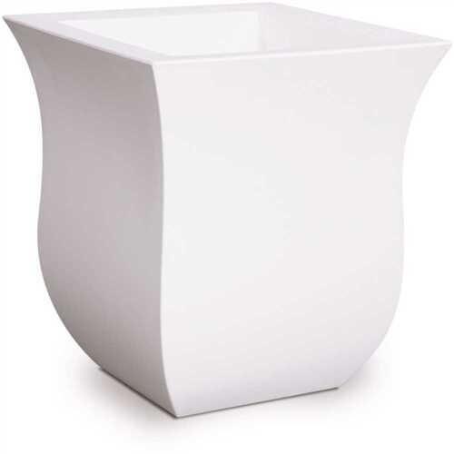 Valencia 16 in. Square White Polyethylene Planter