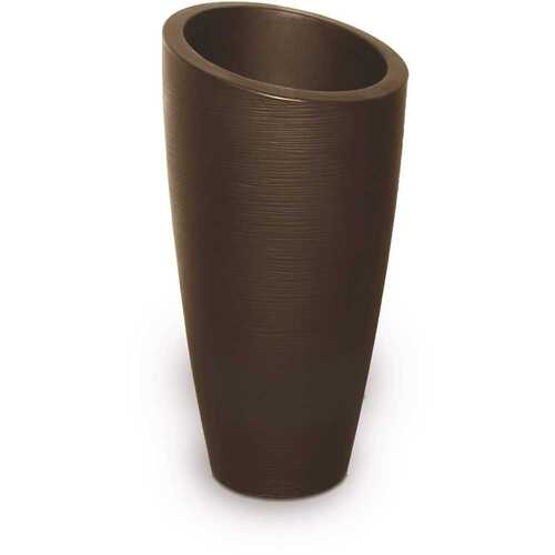 Modesto 32 in. Round Espresso Polyethylene Planter