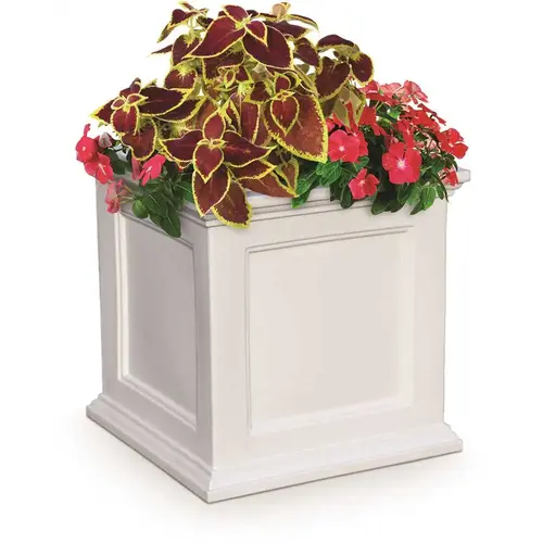 Fairfield 20 in. Square Self-Watering White Polyethylene Planter