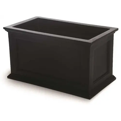 Fairfield 20 in. x 36 in. Self-Watering Black Polyethylene Planter