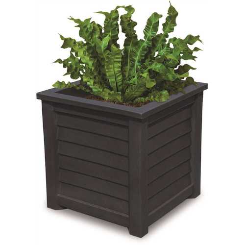 Lakeland 20in Square Self-Watering Black Polyethylene Planter