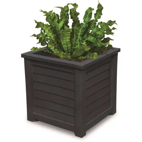 Mayne 5867-B Lakeland 20in Square Self-Watering Black Polyethylene Planter