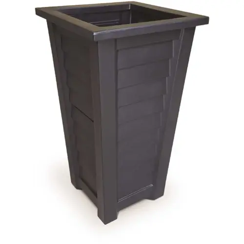 Lakeland 28 in. Tall Self-Watering Black Polyethylene Planter Matte