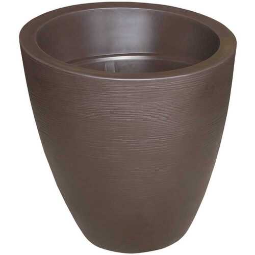 Modesto 30 in. Round Espresso Polyethylene Planter