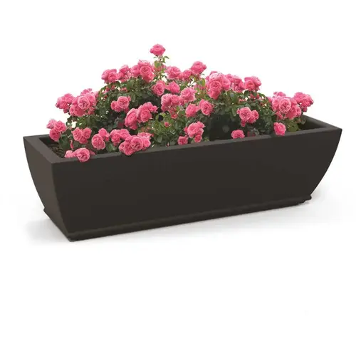 Acadia 36 in. x 11 in. Self-Watering Black Polyethylene Window Box