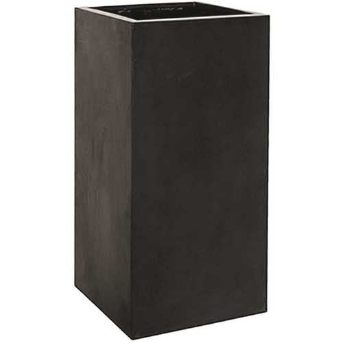 Vasesource E1016-100-01 39.25 in. x 19.5 in. x 19.5 in. Bouvy XL Natural Black Square Fiberstone Planter