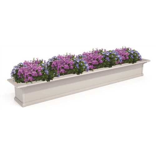 Yorkshire 84 in. x 12 in. Self Watering White Vinyl Window Box