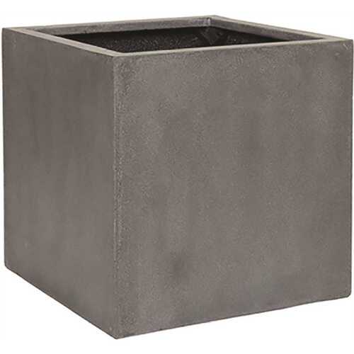 27 in. x 13 in. Grey Tapered Square Fiber-Stone Pot/Planter