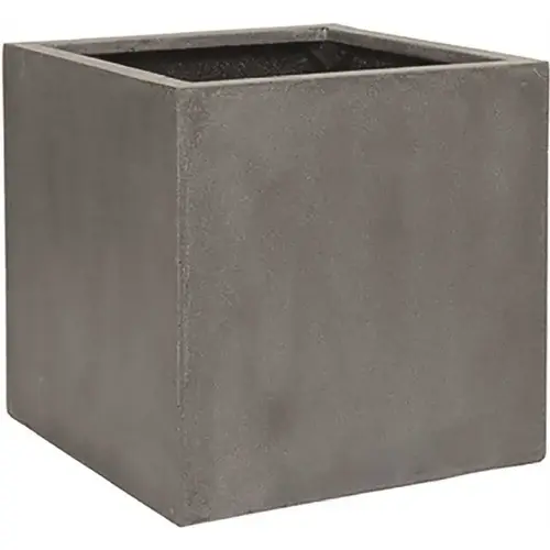 39 in. x 17 in. Black Tapered Square Fiber-Stone Planter/Pot