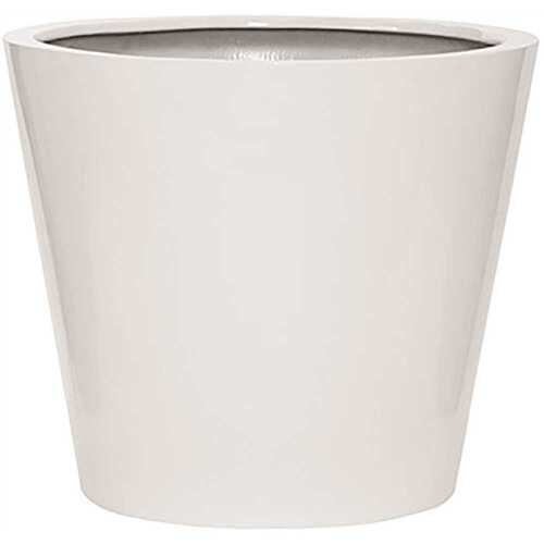 Vasesource ESSEX2023WHS Essex 19.75 in. x 23 in. x 23 in. Glossy White Fiberstone Planter