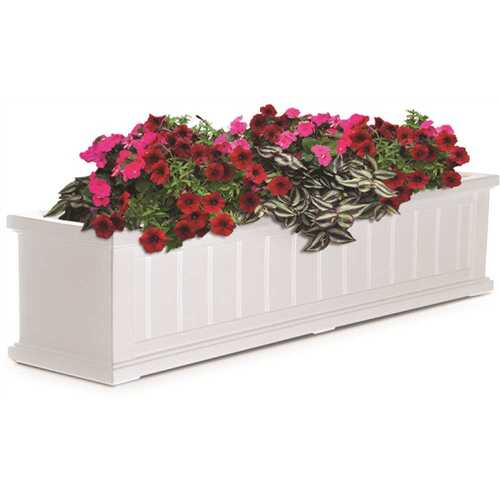 Cape Cod 48 in. x 11 in. Self-Watering White Polyethylene Window Box