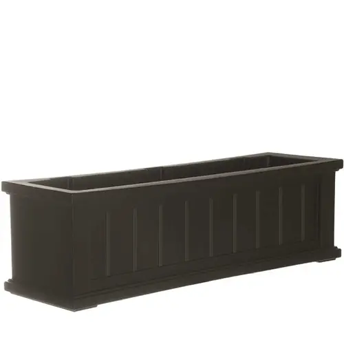 Cape Cod 36 in. x 11 in. Self-Watering Black Polyethylene Window Box