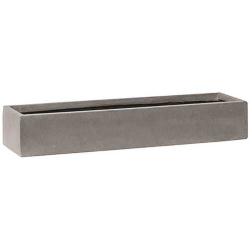 Vasesource CARLO4624CM Carlo 3.75 in. x 6 in. x 23.5 in. Gray Fiberstone Planter