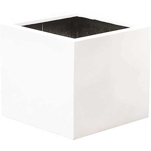 Vasesource E1078-S1-W 24 in. x 27 in. x 27 in. Jumbo Med Glossy White Cube Fiberstone Planter