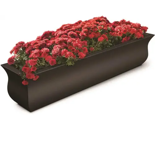 Valencia 48 in. x 10 in. Espresso Polyethylene Window Box