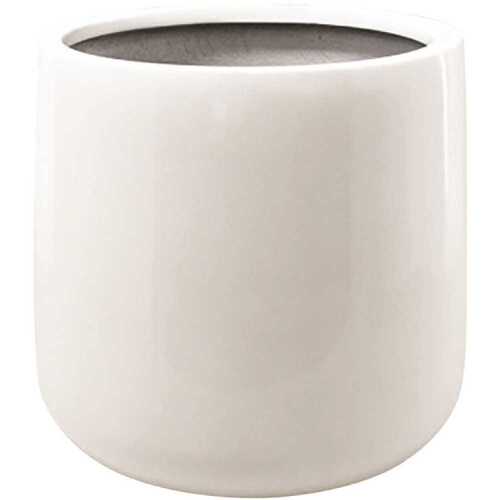 Vasesource E1008-H50-W 16 in. x 20 in. Shiny White Fiberstone Rectangular Planter