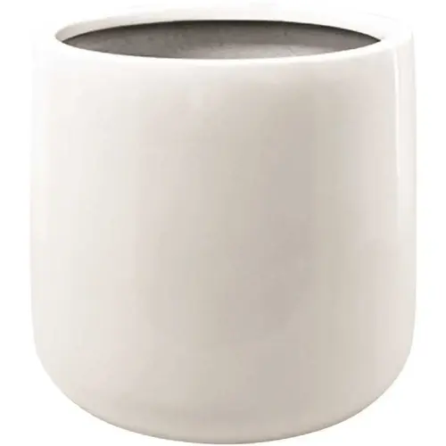 16 in. x 20 in. Shiny White Fiberstone Rectangular Planter