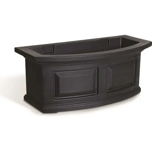 Nantucket 24 in. x 11.5 in. Self-Watering Black Polyethylene Window Box