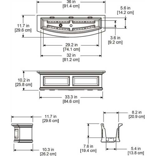 Nantucket 36 in. x 11.5 in. Self-Watering Espresso Polyethylene Window Box