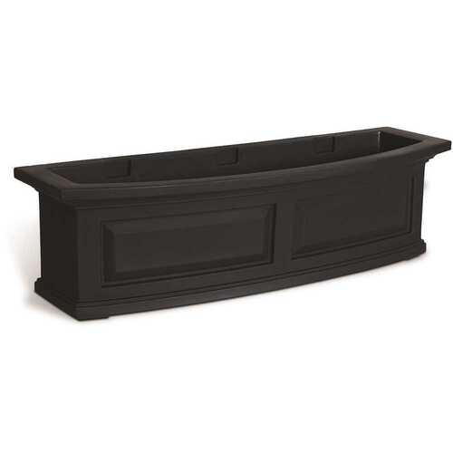 Nantucket 36 in. x 11.5 in. Self-Watering Black Polyethylene Window Box