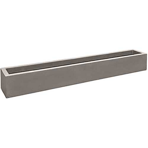 Vasesource E1161-S1-03 10 in. x 12 in. x 78.75 in. Jort Med Natural Gray Rectangular Fiberstone Planter