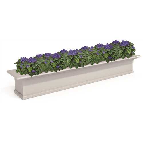 Yorkshire 72 in. x 12 in. Self Watering White Vinyl Window Box