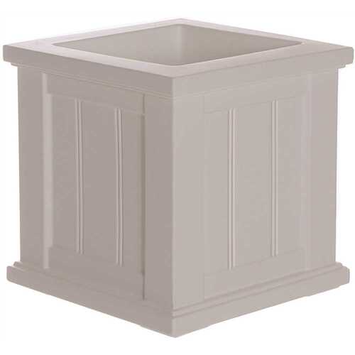 Mayne 4836-W Cape Cod 14 in. Square Self-Watering White Polyethylene Planter