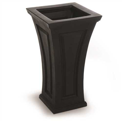 Mayne 4834-B Cambridge 28 in. Tall Self-Watering Black Polyethylene Planter