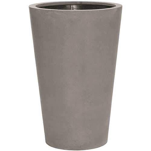 Vasesource E1010-70-03 27.5 in. x 18.5 in. x 18.5 in. Belle Med Natural Gray Round Fiberstone Planter
